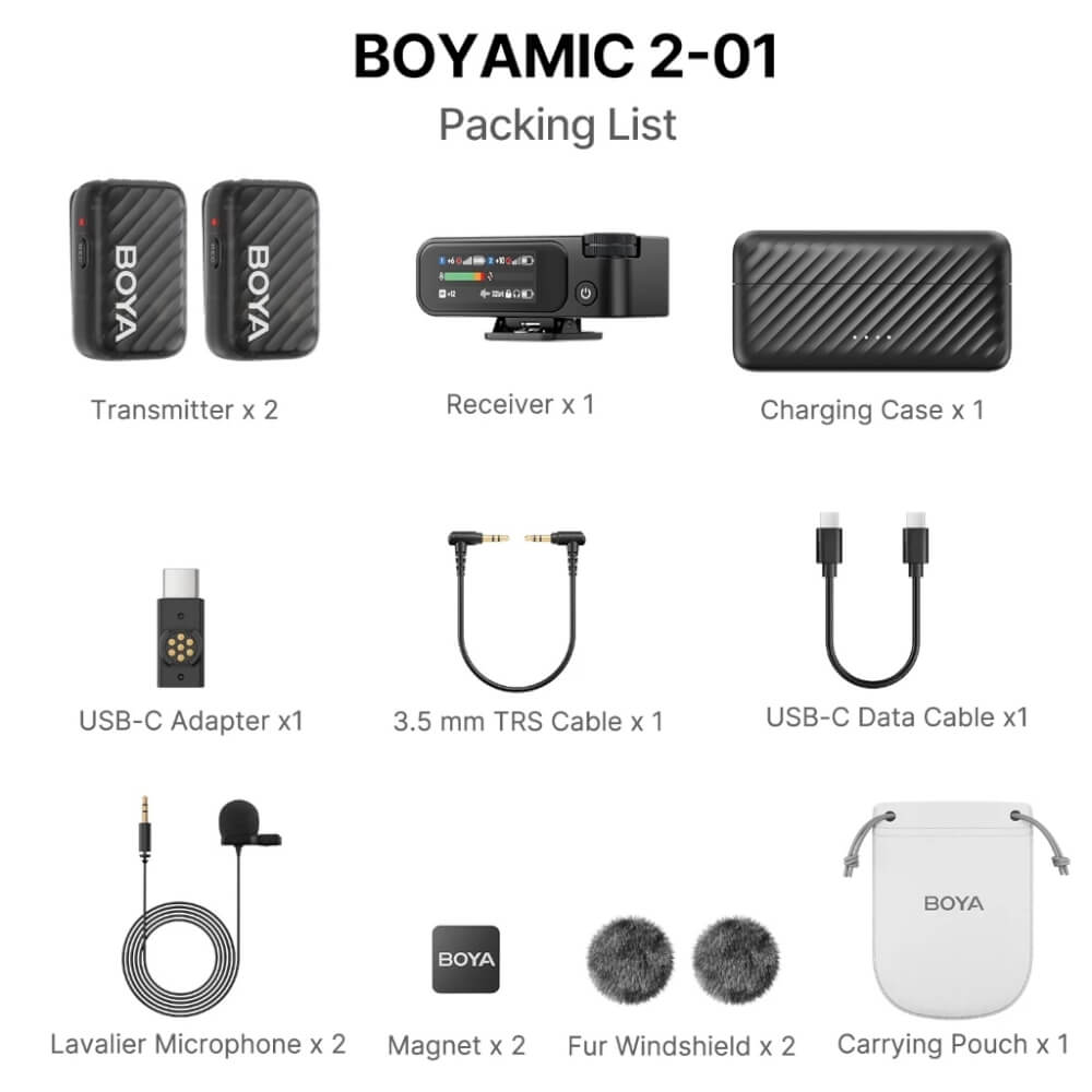 ไมโครโฟนไร้สาย BOYA MICROPHONE BOYAMIC 2-01